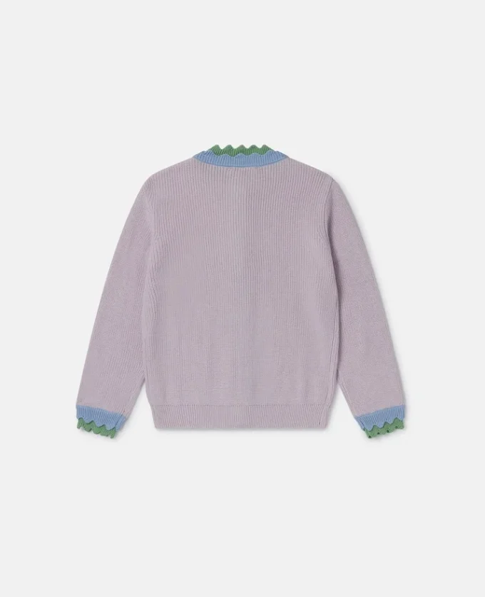 Strickjacke mit Wellenkante