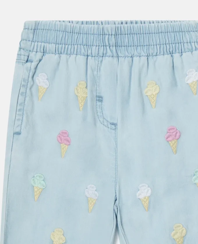 Sweathose mit Eiscreme-Stickerei