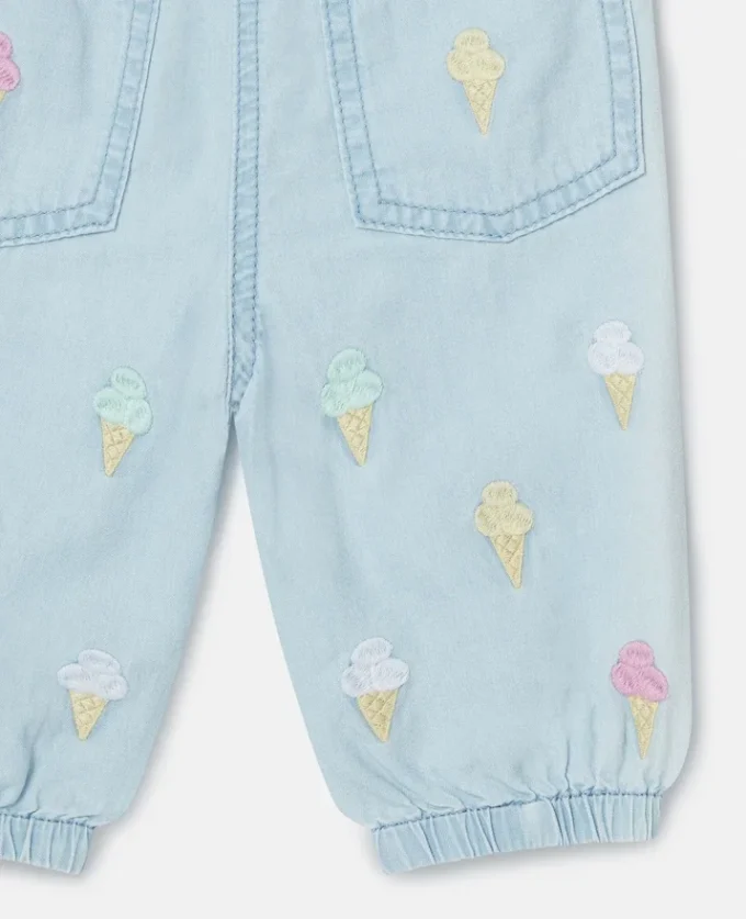 Sweathose mit Eiscreme-Stickerei