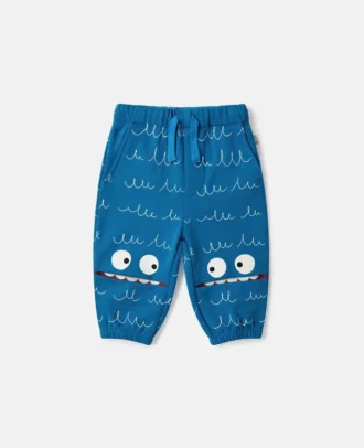 Sweathose mit Monster-Grafik und Kordelzug