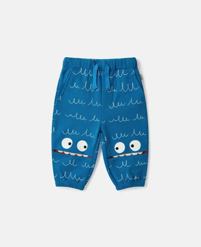 Sweathose mit Monster-Grafik und Kordelzug