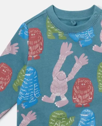 Sweatshirt mit Rundhalsausschnitt und Monster-Print