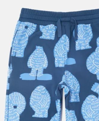 Sweathose mit Monster-Print und Kordelzug
