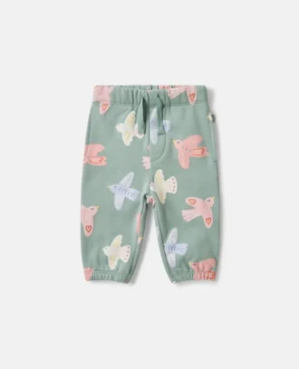 Sweathose mit Taillenkordel und Taubenprint