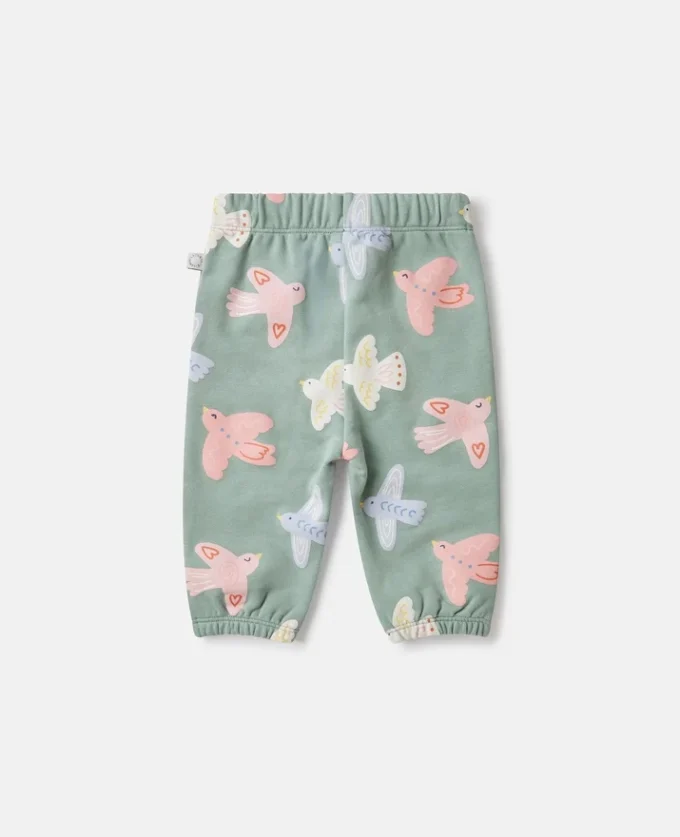 Sweathose mit Taillenkordel und Taubenprint