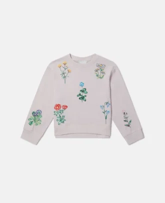 Sweatshirt mit Blumenstickerei