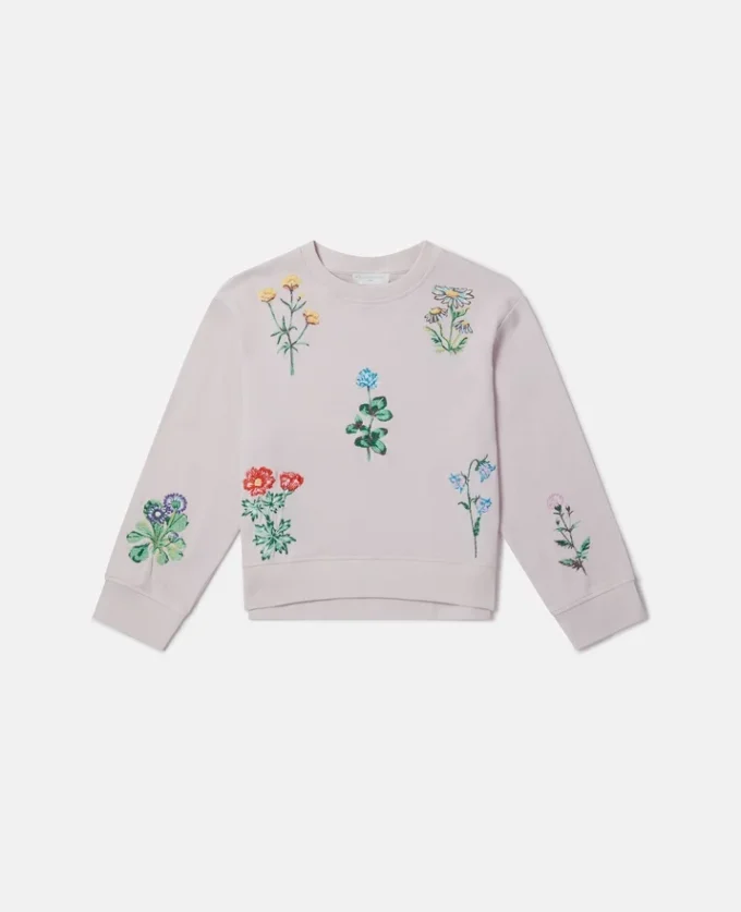 Sweatshirt mit Blumenstickerei