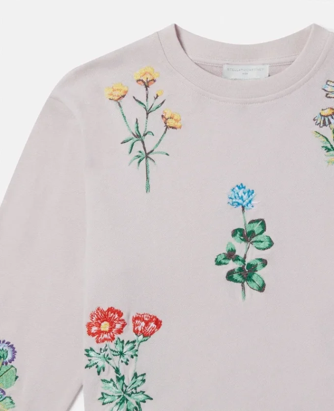 Sweatshirt mit Blumenstickerei