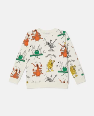 Sweatshirt mit Bug-Band-Print