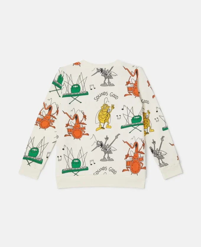Sweatshirt mit Bug-Band-Print