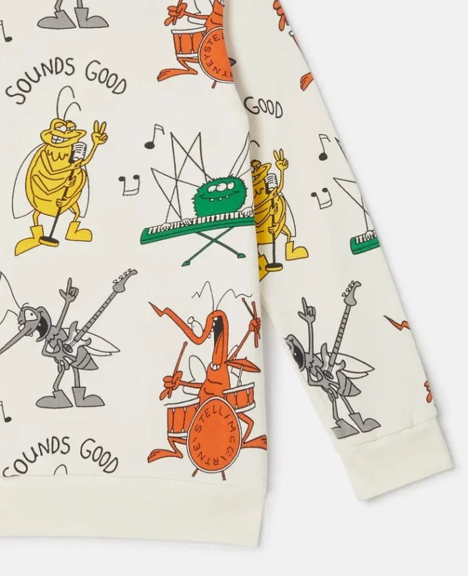 Sweatshirt mit Bug-Band-Print