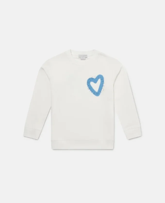 Sweatshirt mit Graffiti-Herz-Print