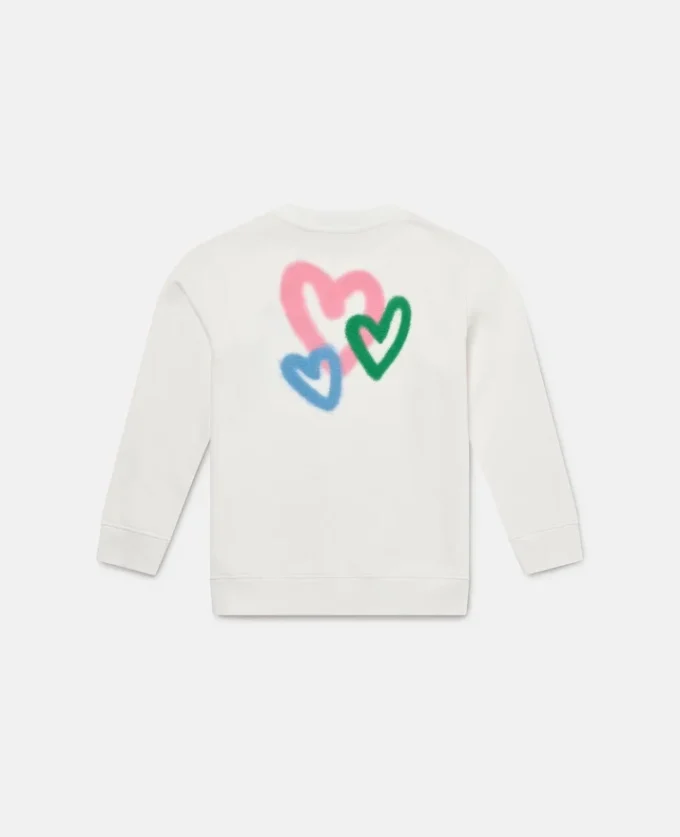Sweatshirt mit Graffiti-Herz-Print