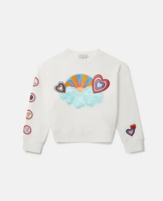 Sweatshirt mit „I Love You”-Stickerei
