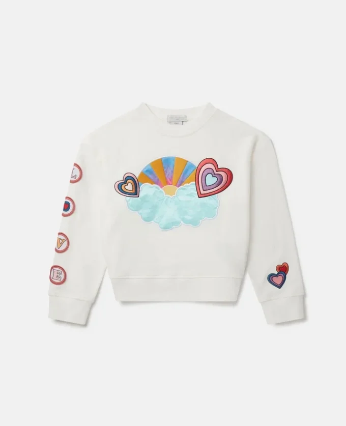 Sweatshirt mit „I Love You”-Stickerei