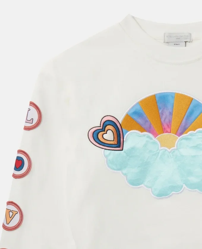 Sweatshirt mit „I Love You”-Stickerei