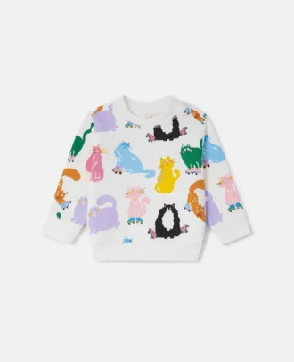 Sweatshirt mit Katzenprint