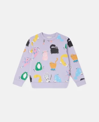 Sweatshirt mit Katzenprint
