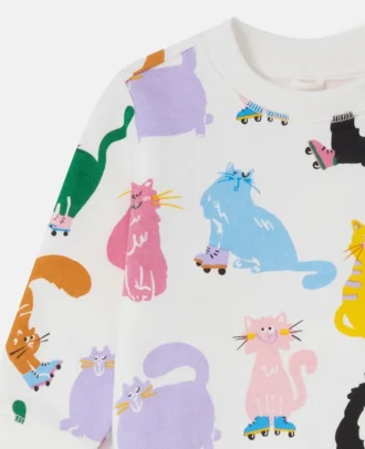 Sweatshirt mit Katzenprint