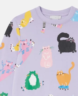 Sweatshirt mit Katzenprint