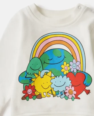 Sweatshirt mit Rundhalsausschnitt und Earth Friends-Grafik