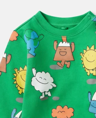 Sweatshirt mit Rundhalsausschnitt und Earth Friends-Print