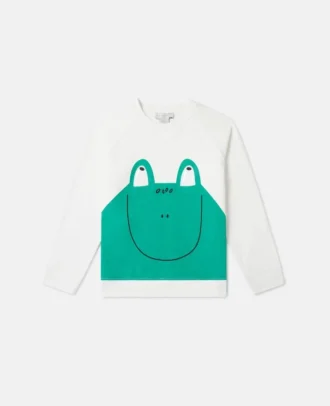 Sweatshirt mit Rundhalsausschnitt und Froschmotiv
