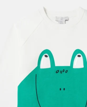 Sweatshirt mit Rundhalsausschnitt und Froschmotiv