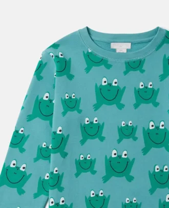 Sweatshirt mit Rundhalsausschnitt und Froschprint