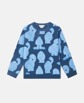 Sweatshirt mit Rundhalsausschnitt und Monster-Print