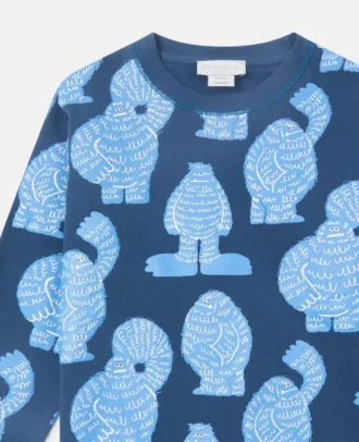 Sweatshirt mit Rundhalsausschnitt und Monster-Print