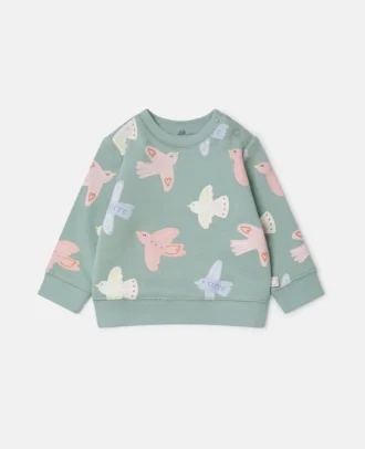 Sweatshirt mit Rundhalsausschnitt und Taubenprint