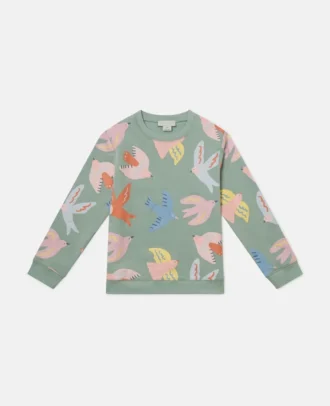 Sweatshirt mit Rundhalsausschnitt und Taubenprint