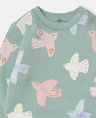 Sweatshirt mit Rundhalsausschnitt und Taubenprint