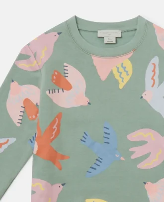 Sweatshirt mit Rundhalsausschnitt und Taubenprint