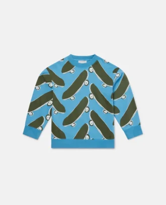 Sweatshirt mit Skateboard-Print