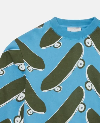 Sweatshirt mit Skateboard-Print