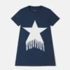 T-Shirt-Kleid mit Sternenfransen