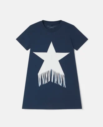 T-Shirt-Kleid mit Sternenfransen