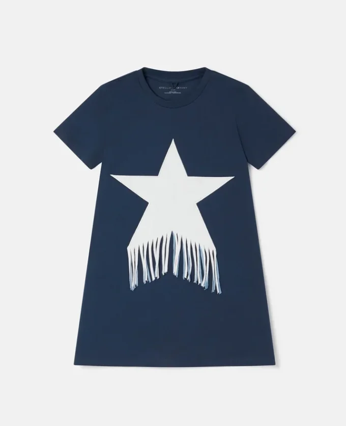 T-Shirt-Kleid mit Sternenfransen