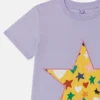 T-Shirt-Kleid mit Sternenprint und Fransen