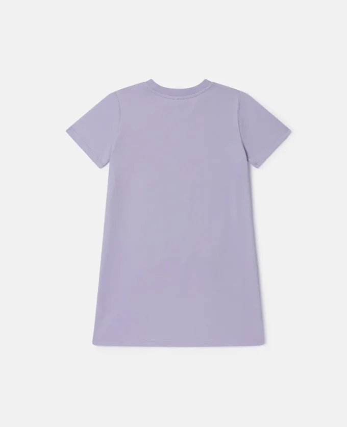 T-Shirt-Kleid mit Sternenprint und Fransen