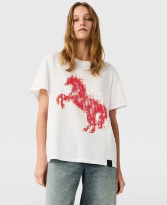 T-Shirt mit Airbrush-Pferdemotiv