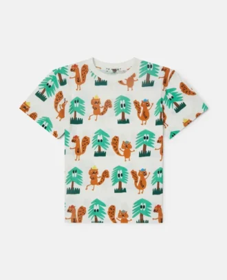 T-Shirt mit Eichhörnchen-Print