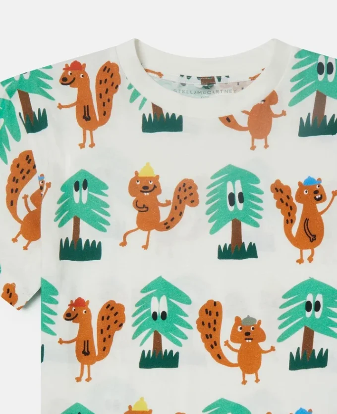 T-Shirt mit Eichhörnchen-Print