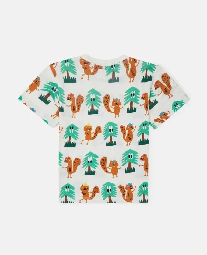 T-Shirt mit Eichhörnchen-Print