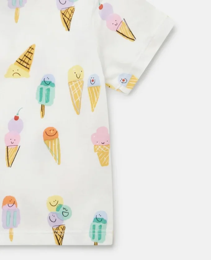 T-Shirt mit Eiscreme-Print