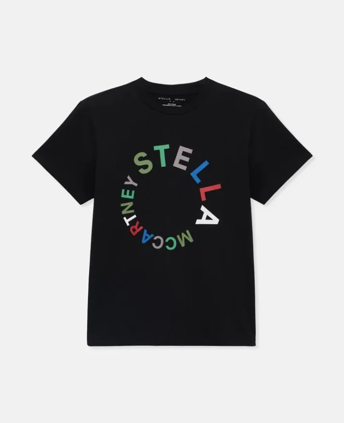 T-Shirt mit rundem Logo-Stick