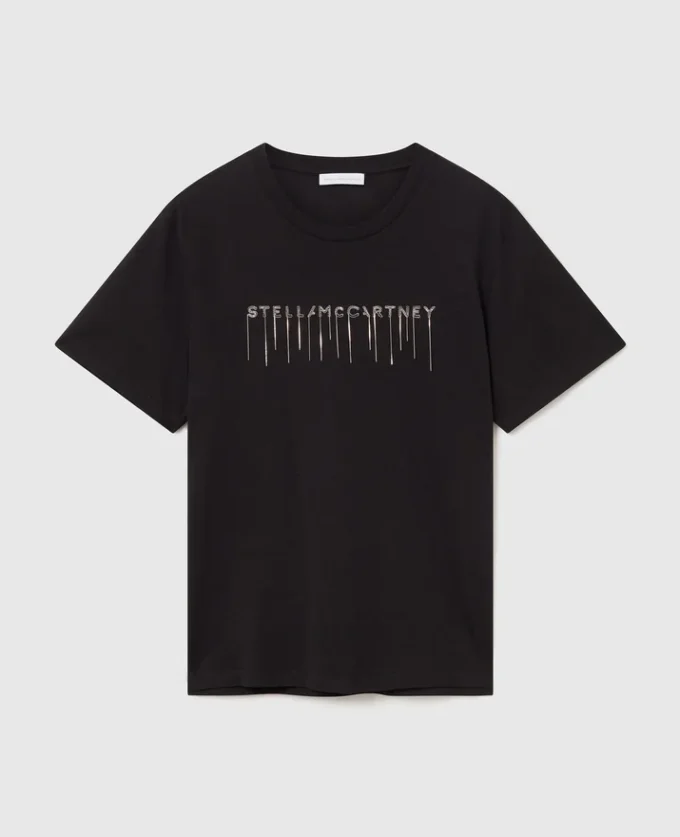 T-Shirt mit Rundhalsausschnitt und Logo-Stickerei