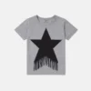 T-Shirt mit Stern-Grafik und Fransen